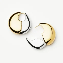 Sculptural Pebble Large Hoop Earrings