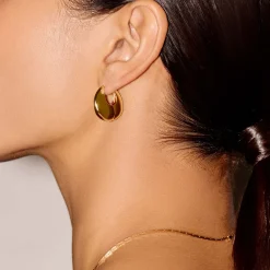 Sculptural Pebble Small Hoop Earrings