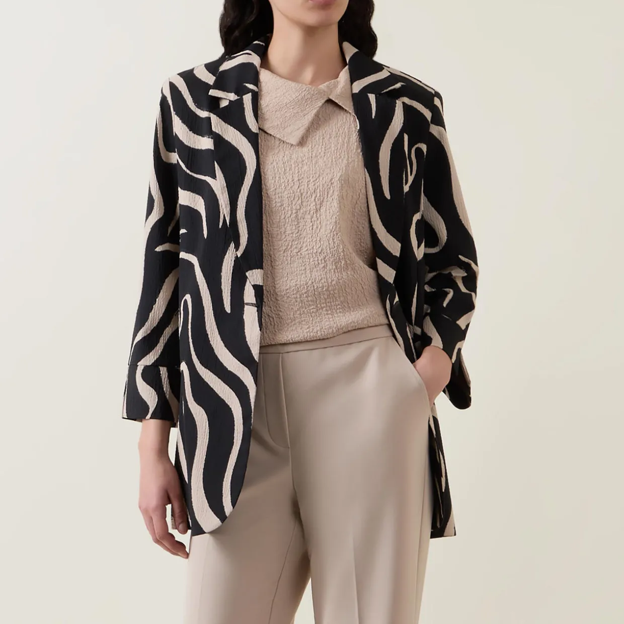 Seersucker Abstract Blazer