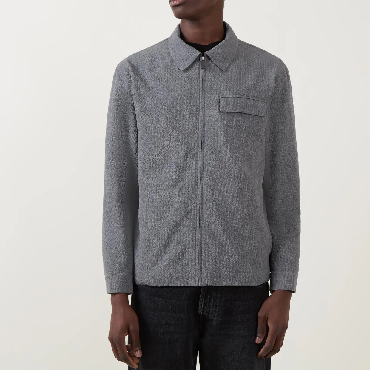 Seersucker Pocket Overshirt