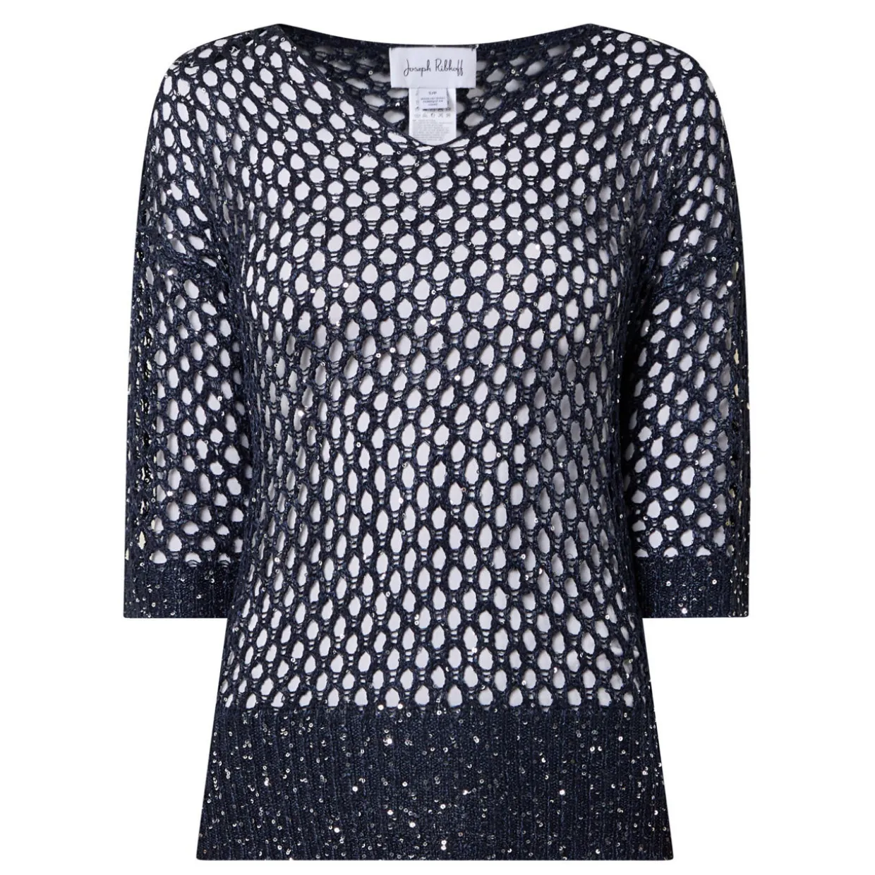 Sequin Open-Knit Sweater