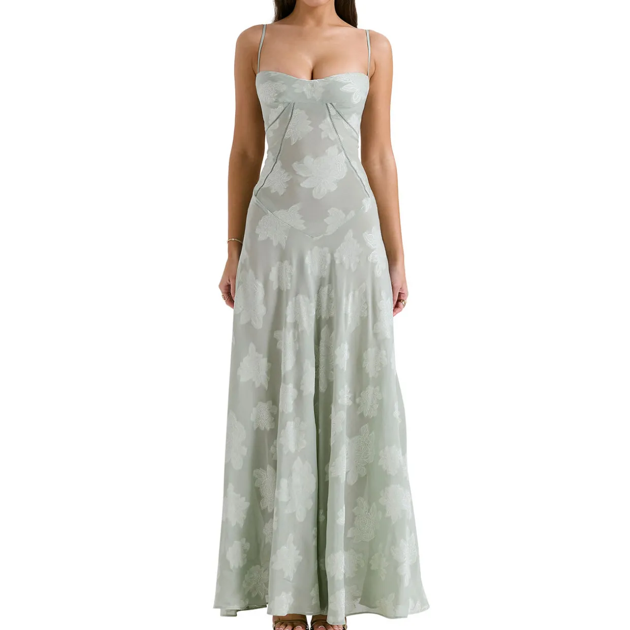 Seren Floral Lace Flared Dress