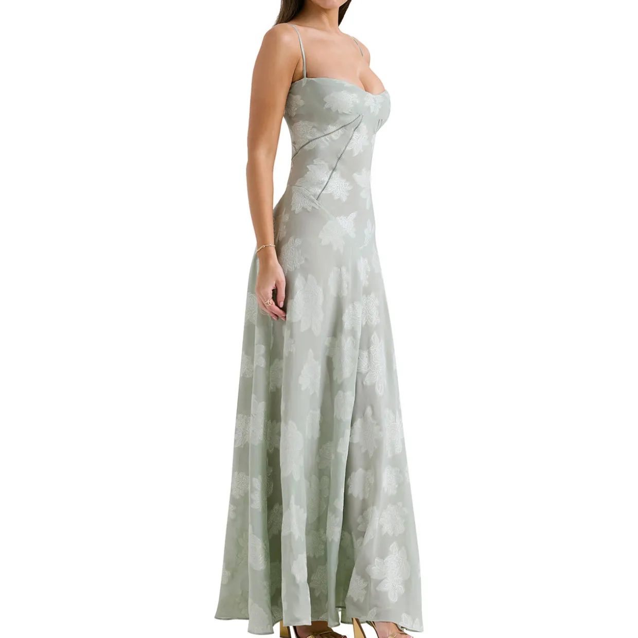 Seren Floral Lace Flared Dress