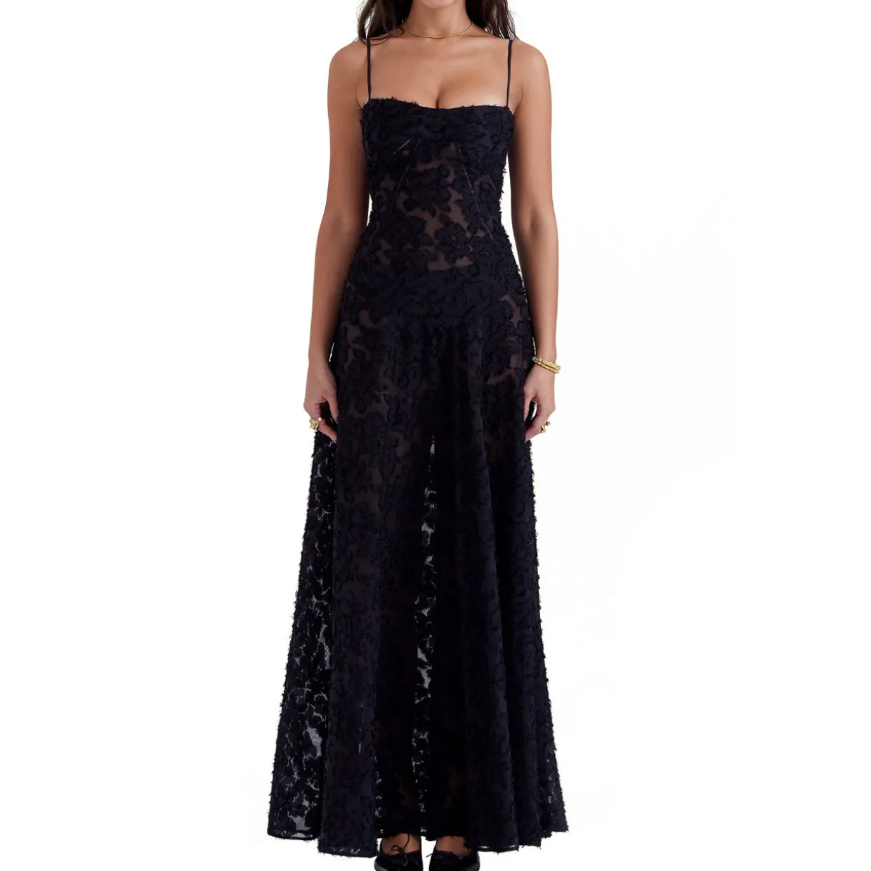 Seren Floral Lace Flared Dress