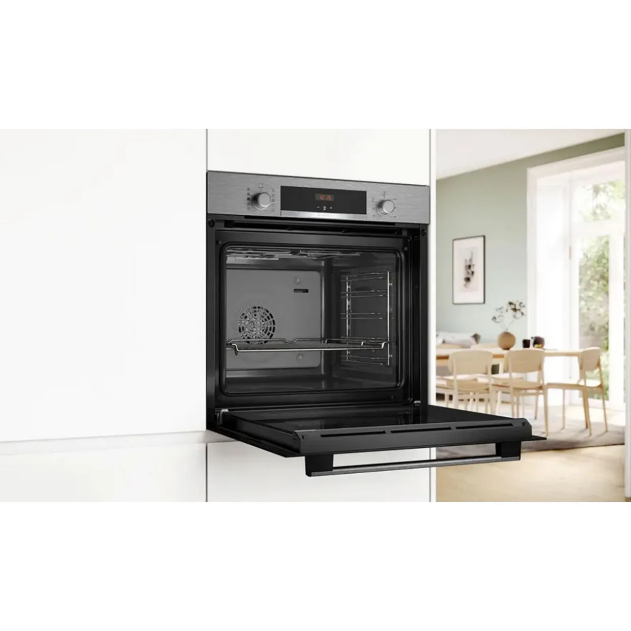 Series 4 Built-in Oven with Added Steam Function 60x60cm Stainless steel