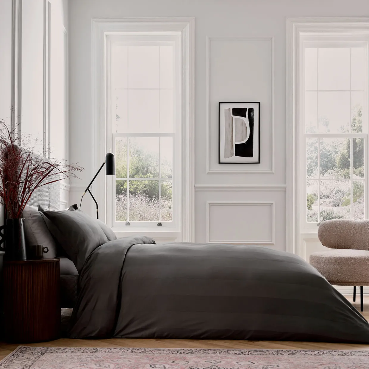 Serra Duvet Set Charcoal