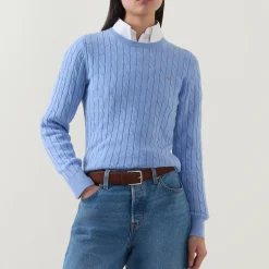 Shield Logo Cable Knit Sweater