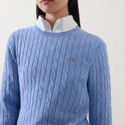 Shield Logo Cable Knit Sweater