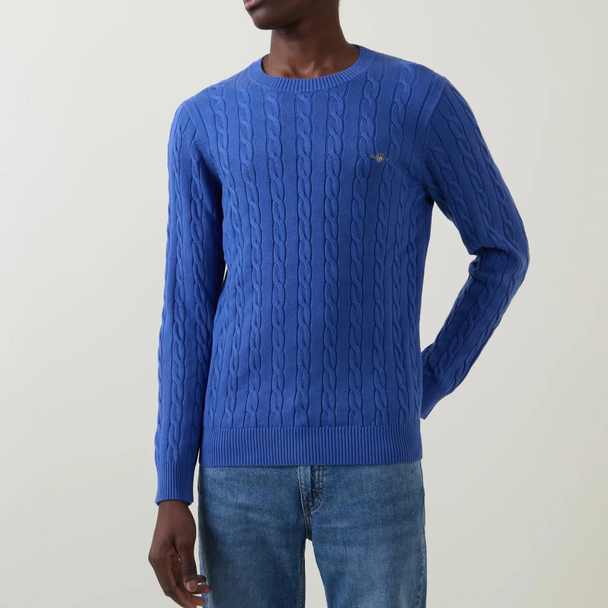 Shield Logo Cable Knit Sweater