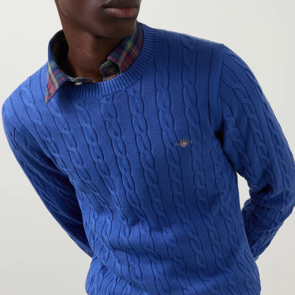 Shield Logo Cable Knit Sweater