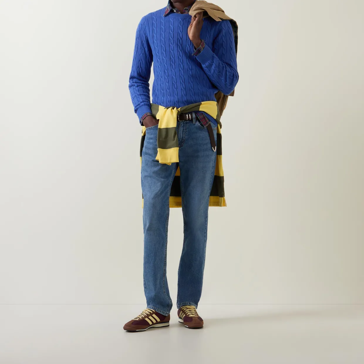 Shield Logo Cable Knit Sweater