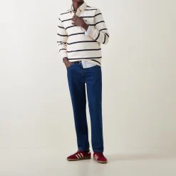 Shield Logo Striped Rugby Sweatshirt