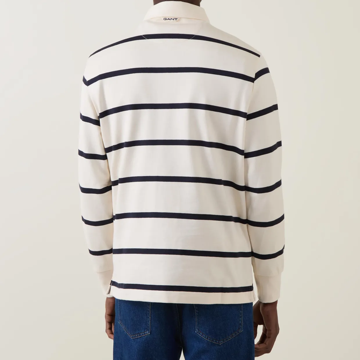 Shield Logo Striped Rugby Sweatshirt