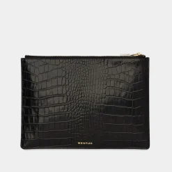 Shiny Croc Medium Clutch