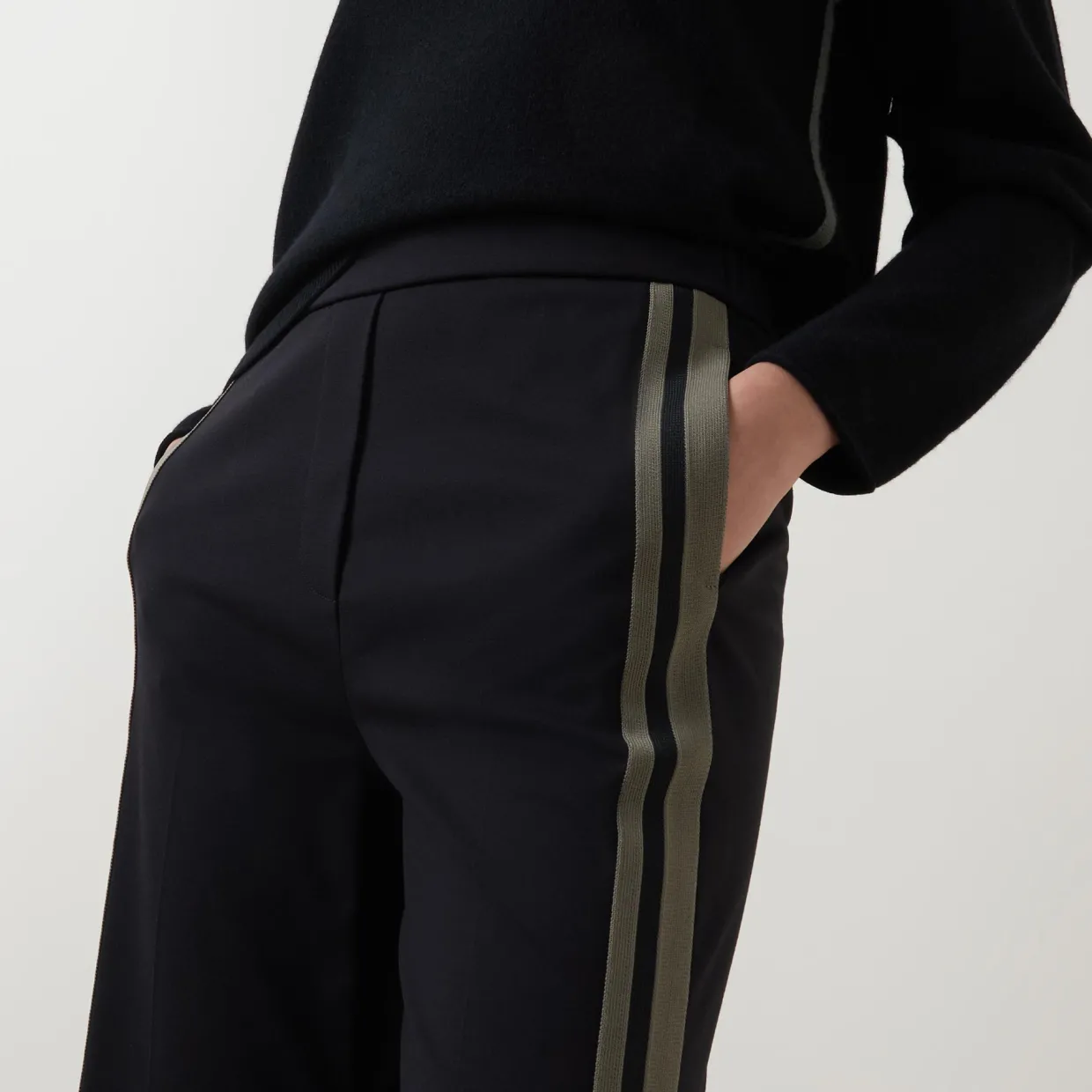 Side Stripe Wide Leg Trousers