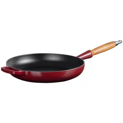 Signature Cast Iron Frying Pan With Wooden Handle 28cm