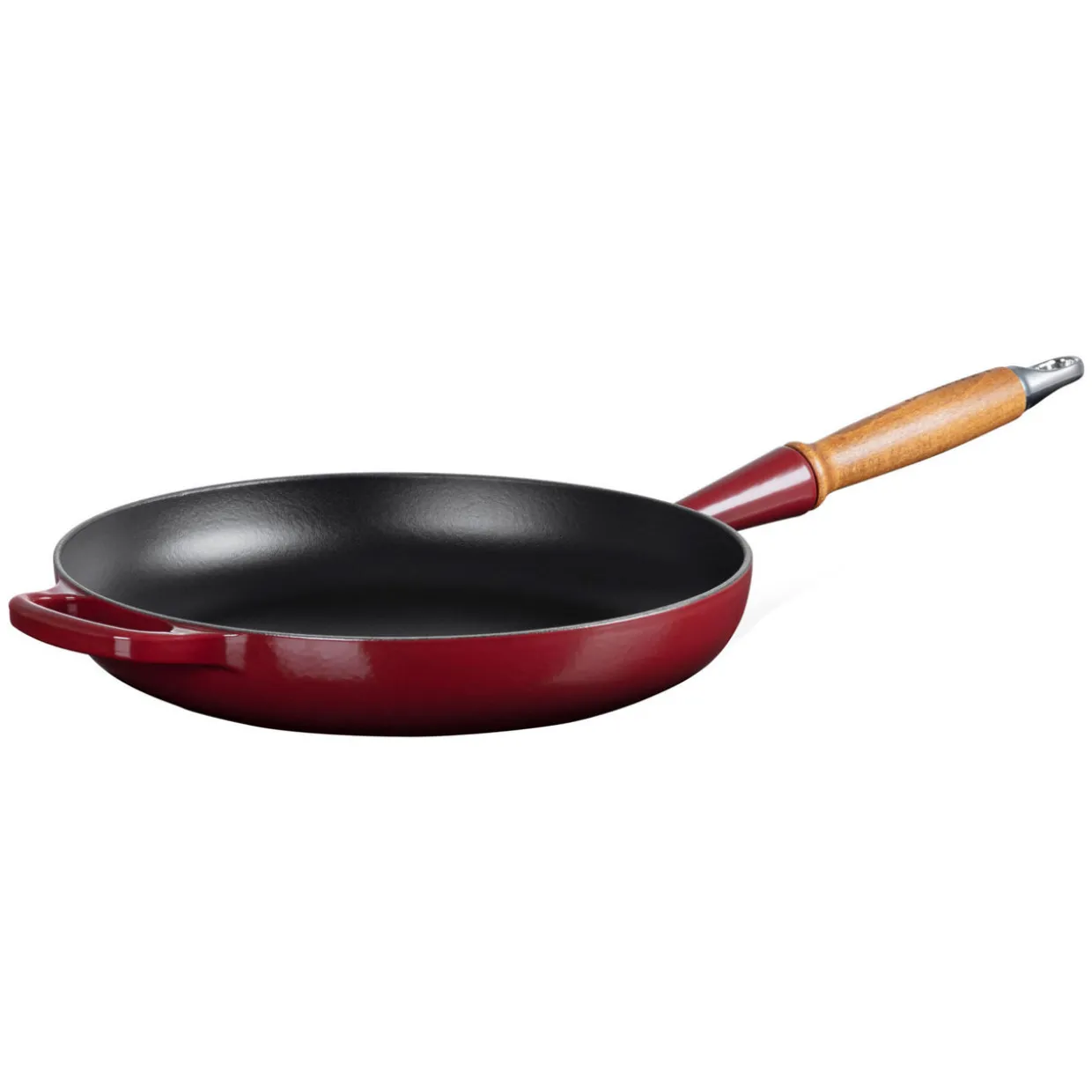 Signature Cast Iron Frying Pan With Wooden Handle 28cm