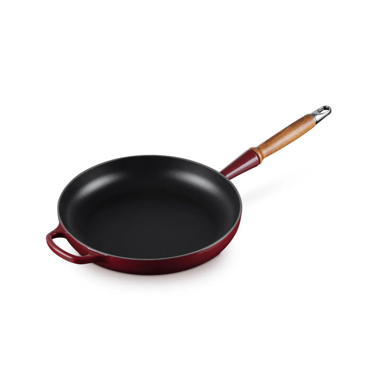 Signature Cast Iron Frying Pan With Wooden Handle 28cm