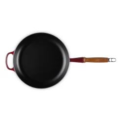 Signature Cast Iron Frying Pan With Wooden Handle 28cm