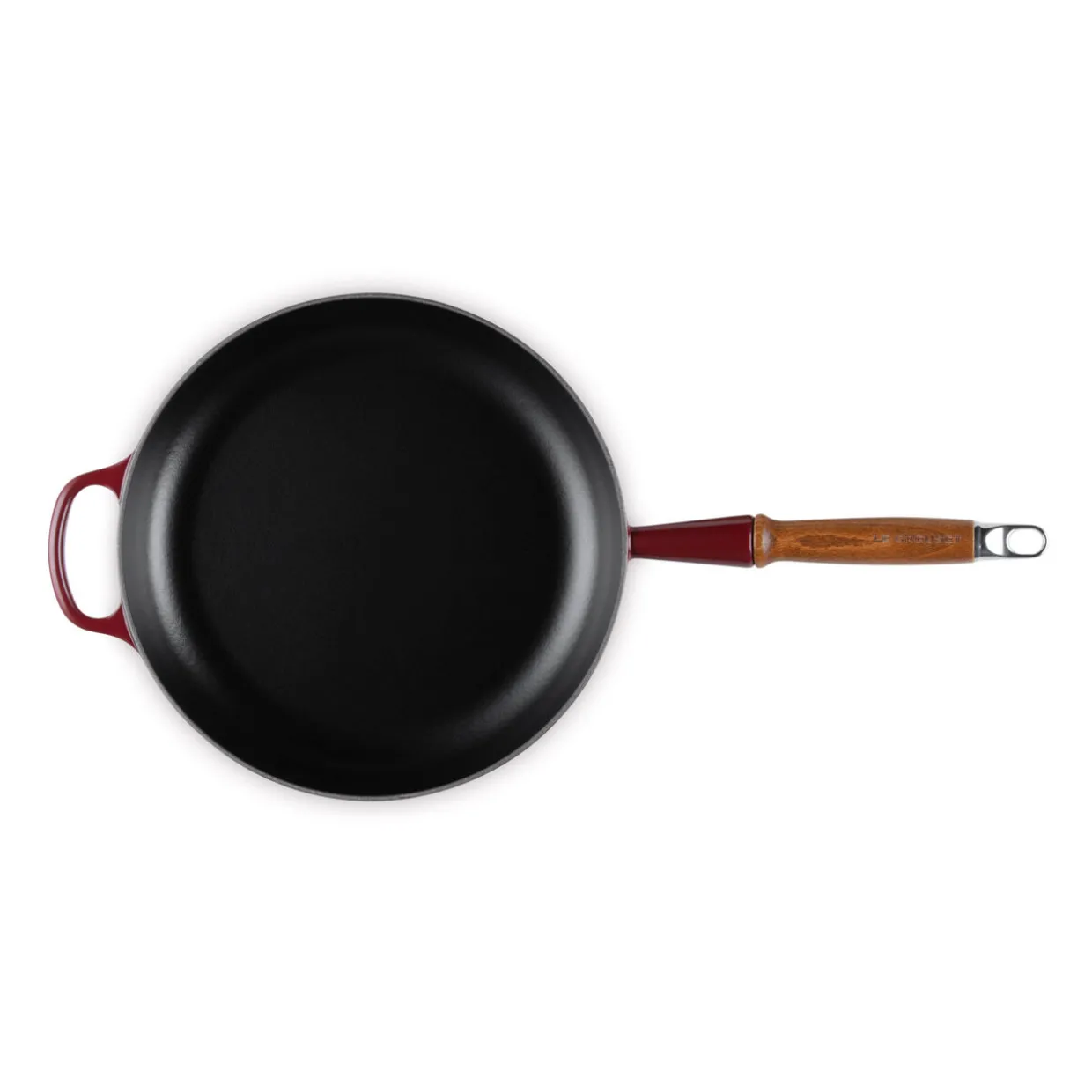 Signature Cast Iron Frying Pan With Wooden Handle 28cm