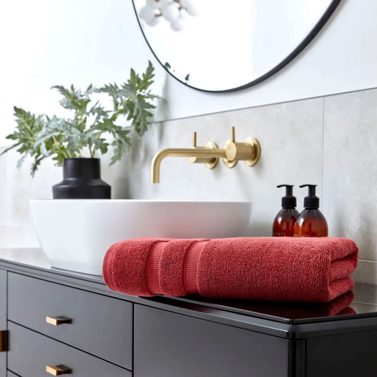 Signum Combed Cotton Towel Rouge