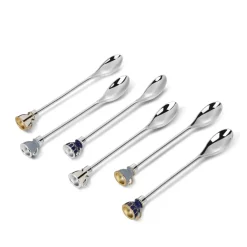 Silver & Gold Plated Tea Spoon, Set of Six