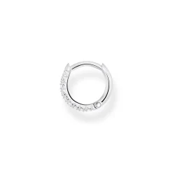 Single Hoop Earring White Stones