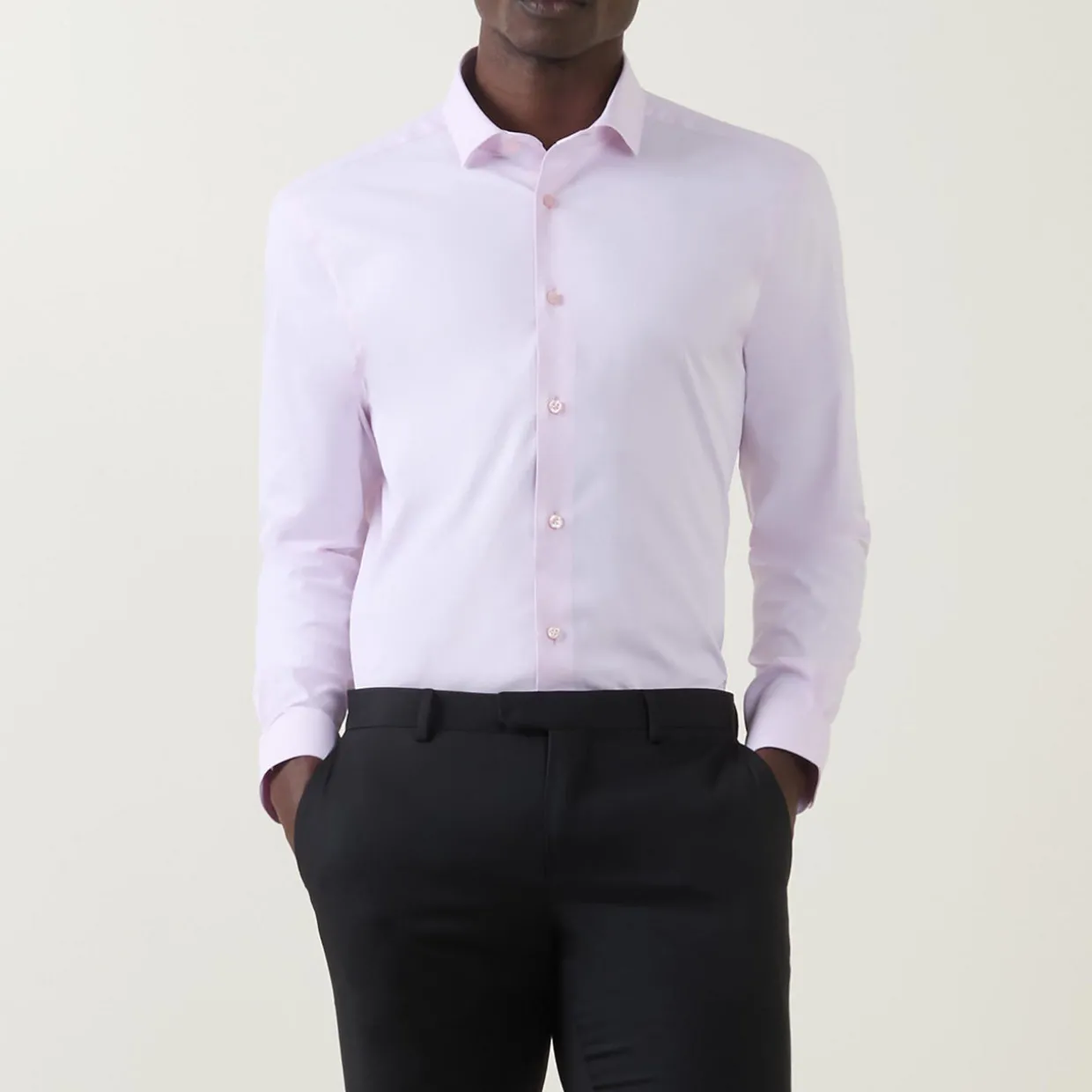 Solid Stretch Single-Cuff Shirt