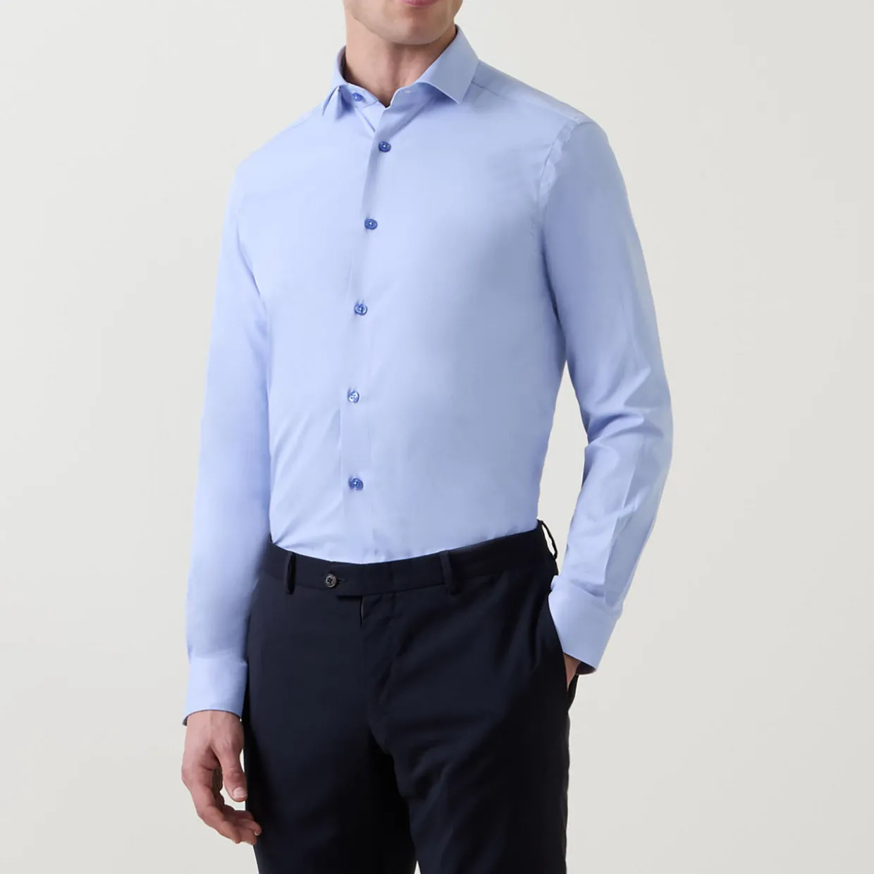 Solid Stretch Single-Cuff Shirt