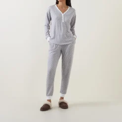 Spade Print Henley Pyjama Set