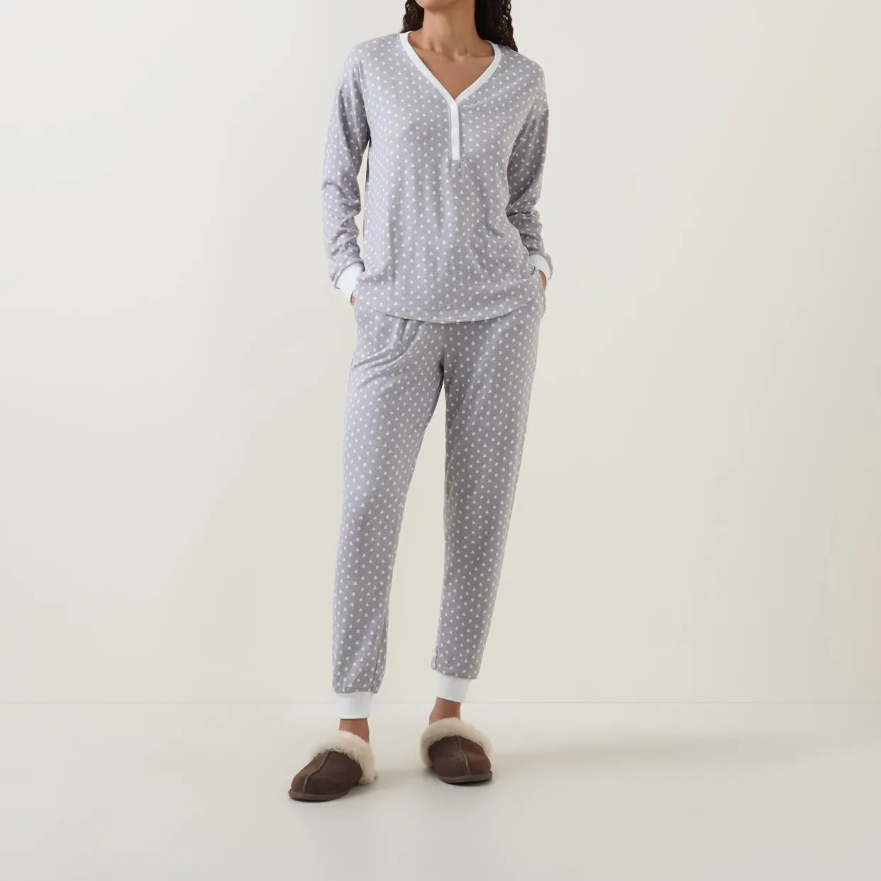 Spade Print Henley Pyjama Set