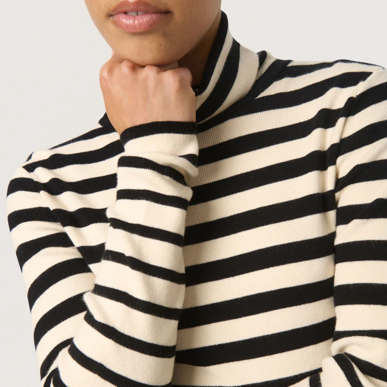 Spina Striped Turtleneck Sweater