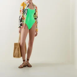 Square Neck Crinkle Swimsuit