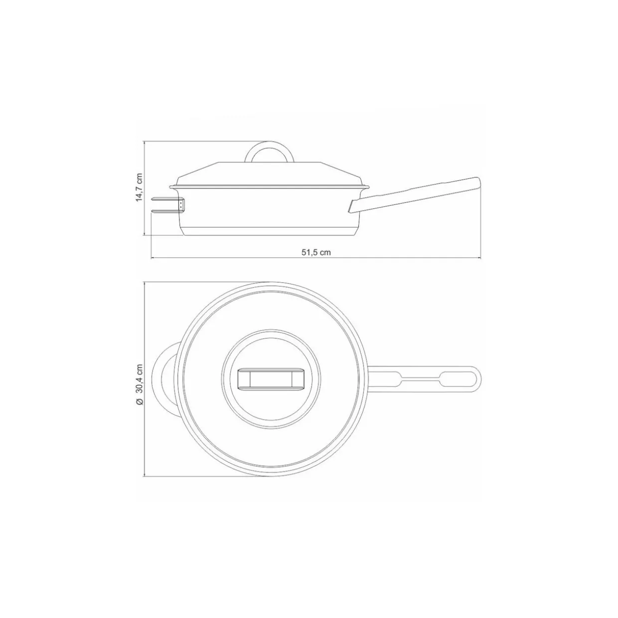 Stainless Steel Saute Pan with Handles 28cm