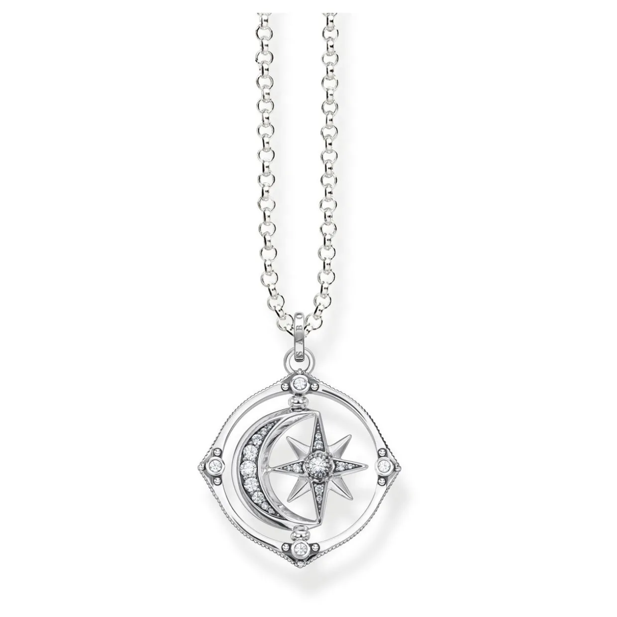 Star & Moon Silver Necklace