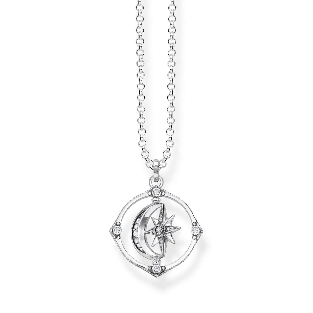 Star & Moon Silver Necklace