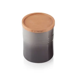 Stoneware Medium Storage Jar With Wooden Lid