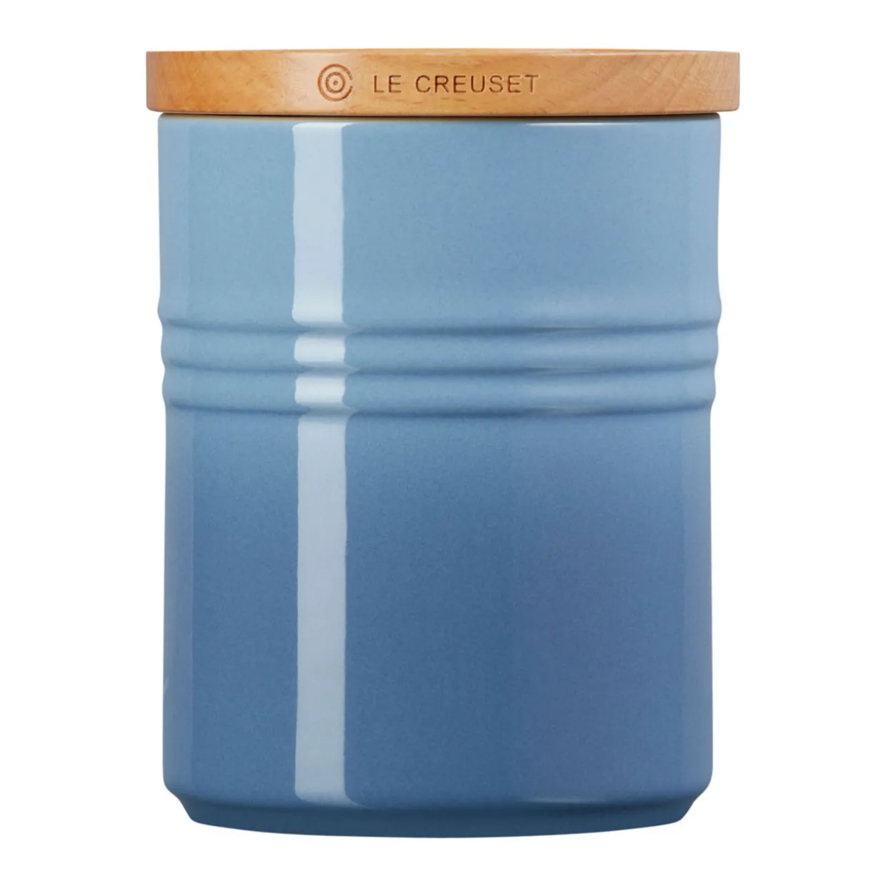 Stoneware Medium Storage Jar With Wooden Lid