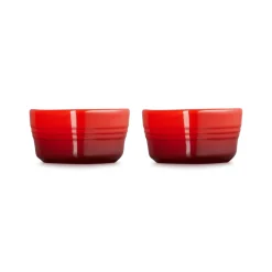 Stoneware Set of Two Heart Ramekins