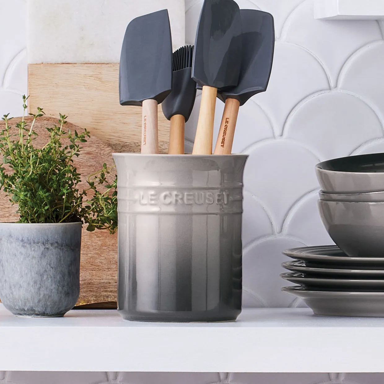 Stoneware Small Utensil Jar