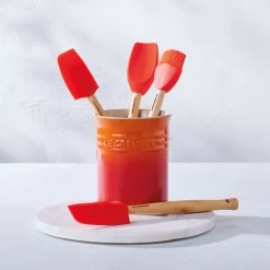 Stoneware Utensil Jar & Set of Four Craft Spatulas