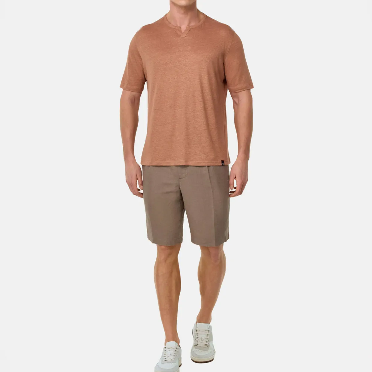Straight Leg Linen Shorts