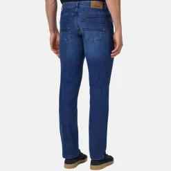 Stretch Denim Straight Leg Jeans
