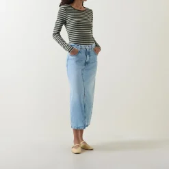 Striped Rib Long-Sleeved T-Shirt