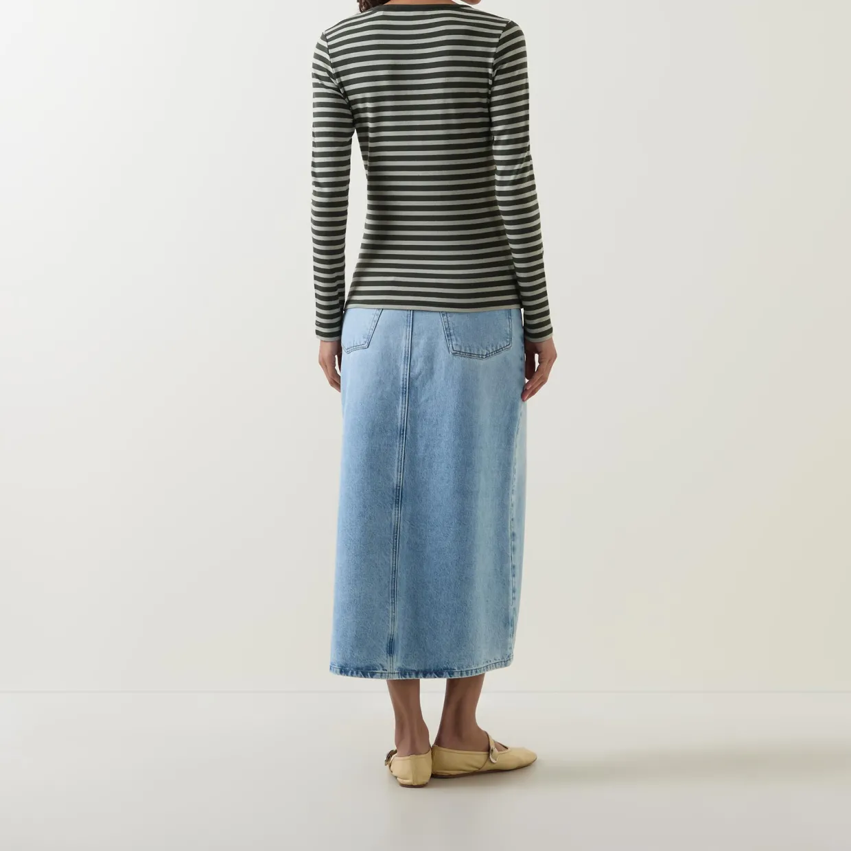 Striped Rib Long-Sleeved T-Shirt