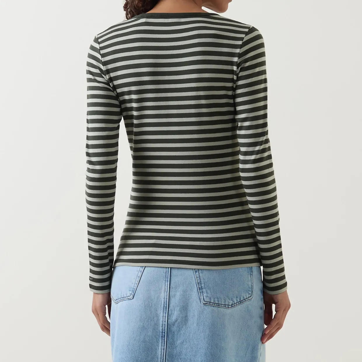 Striped Rib Long-Sleeved T-Shirt