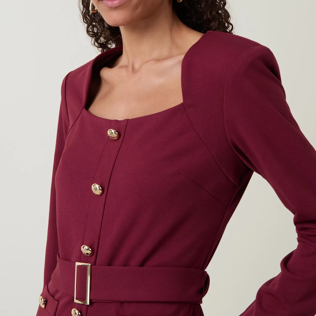 Structured Belted Shirt Dress