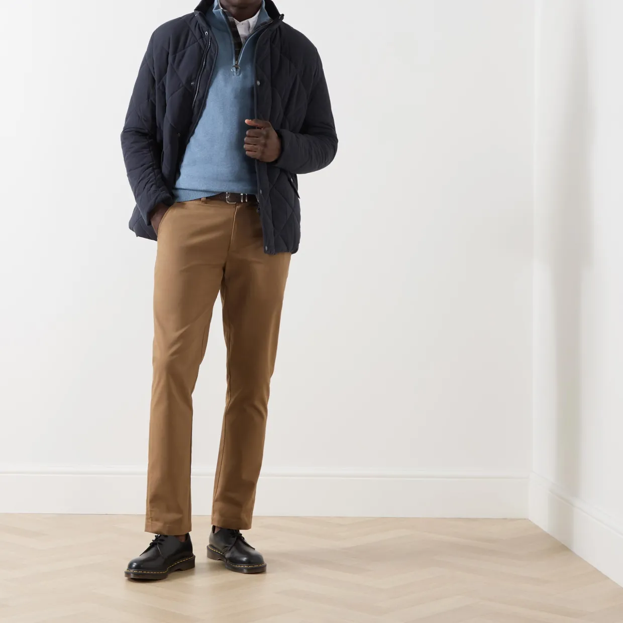 Suede Sateen Tailored Trousers