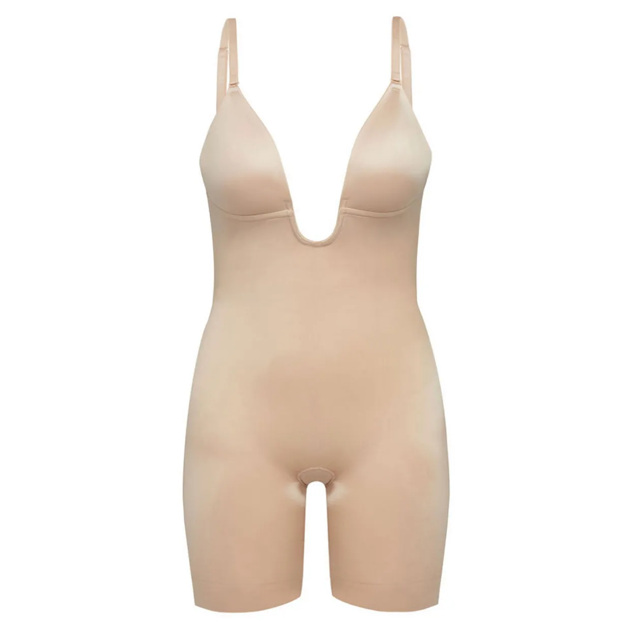 Suit Your Fancy Medium Control Plunge Low Back Mid-Thigh Bodysuit
