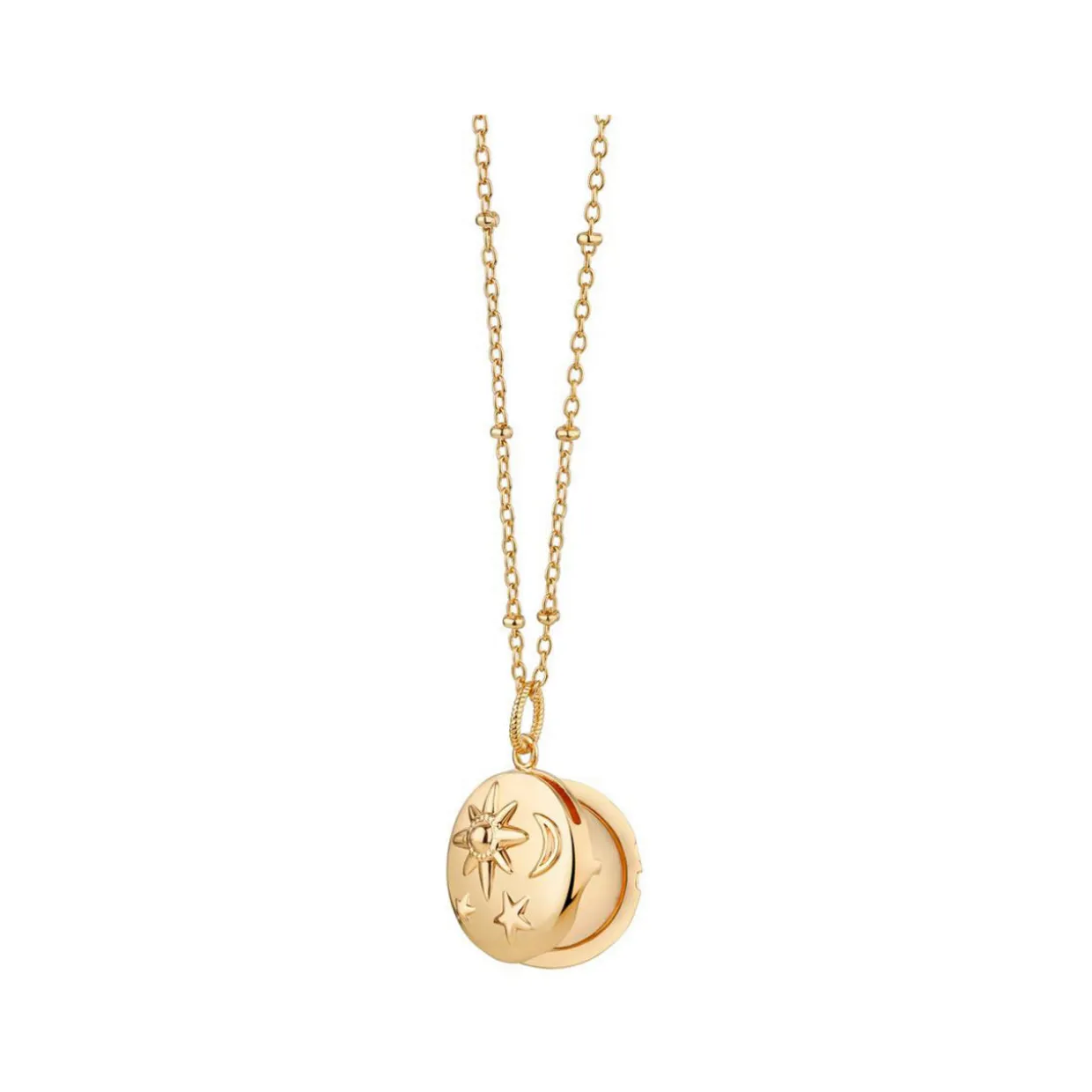Sun Moon & Stars Locket Necklace